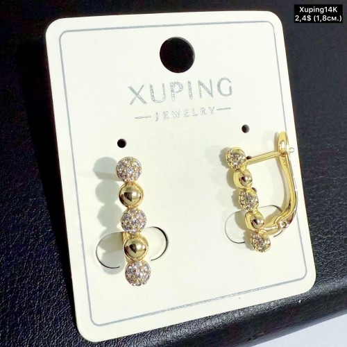 Сережки Xuping14К 10844 (1.8см)